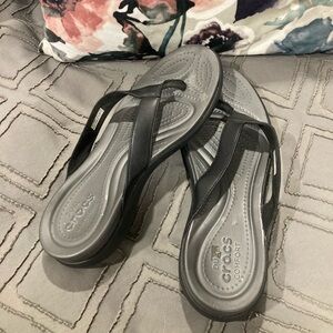 Crocs Women's Black Comfort flip flops. Size 10